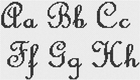 Cursive Handwriting Cross Stitch Alphabet Pattern Calligraphy Etsy