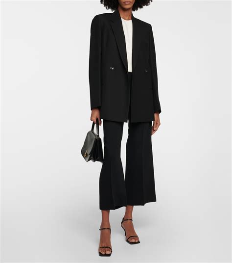 Double Breasted Blazer In Black Toteme Mytheresa