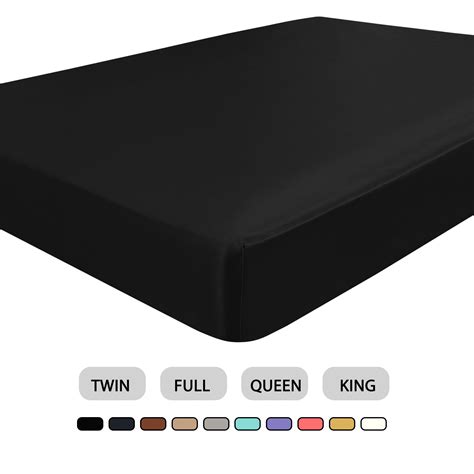 Satin Silk Fitted Bed Sheet With Deep Pocket Ultra Luxury Smooth And Comfy Twin Black Walmart