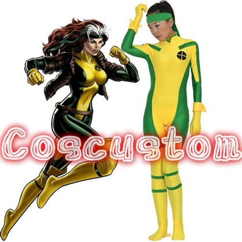 Coscustom High Quality X Men Rogue Costume Spandex Lycra Suit Superhero