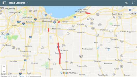 Map Road Closures In Northwest Indiana Digital Exclusives Graphics