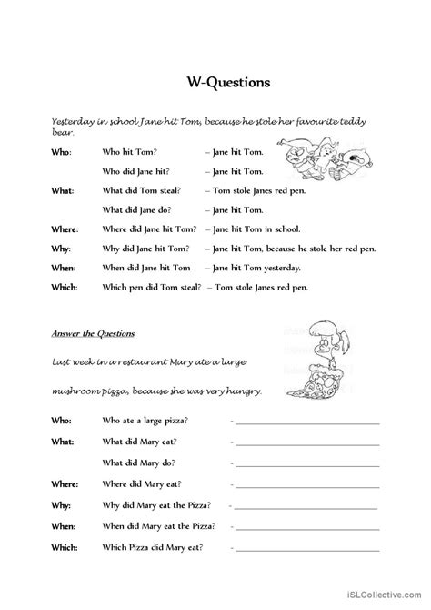 Questions: english esl worksheets pdf & doc