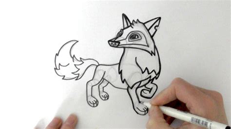How To Draw A Cartoon Arctic Wolf From Animal Jam