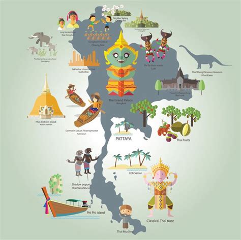 Thailand Map Guide Of The World Thailand Map Thailand Art Asia Map