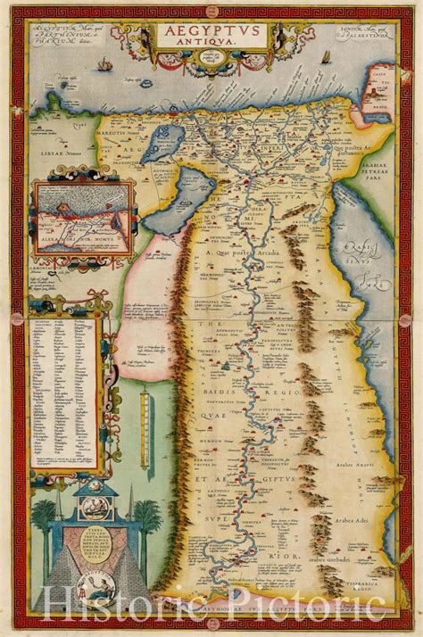 Historic Map Aegyptus Antiquaancient Egypt 1584 Abraham Ortelius