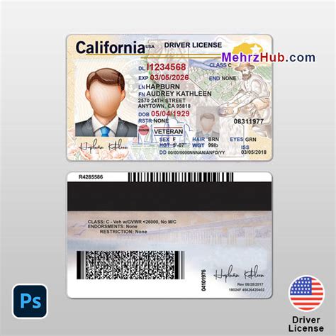 Download California Driver License Template Psd Mehrzhub