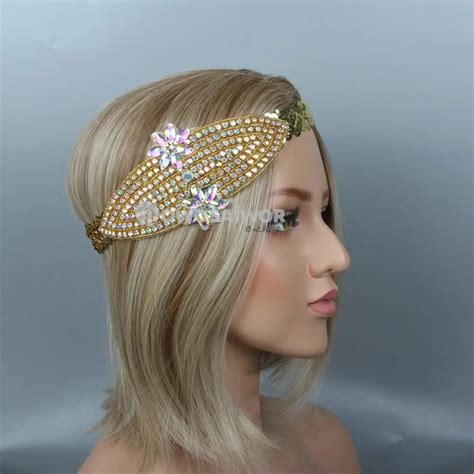 Super Luxury Unique Design Gold Rhinestone Wedding Headband Dress Belt