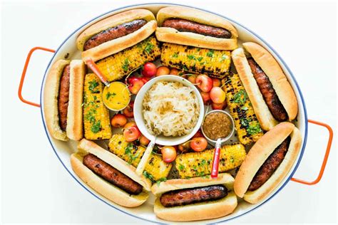Summer Brats and Sauerkraut Tray - Reluctant Entertainer
