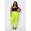 Plus Size Super High Waisted Stretchy Skinny Jeans  Neon Yellow