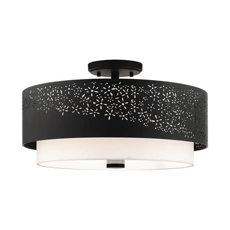 Livex Lighting 46269 Noria 4 Light 20 Wide Semi Flush Drum Ceiling