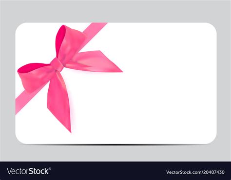Blank T Card Template With Pink Bow And Ribbon Vector Image
