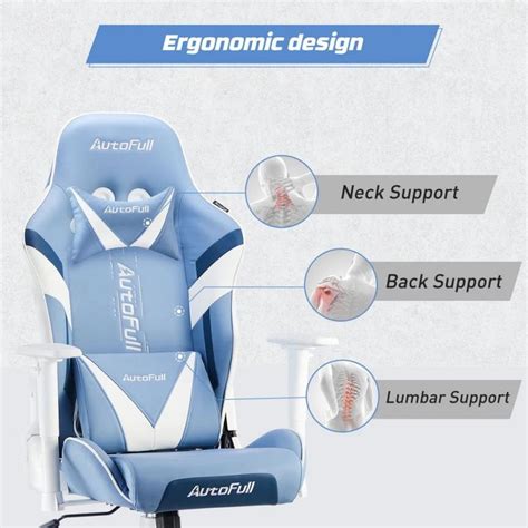 Buy Autofull Gaming Chair Blue Pu Leather Racing Style Computer Chair