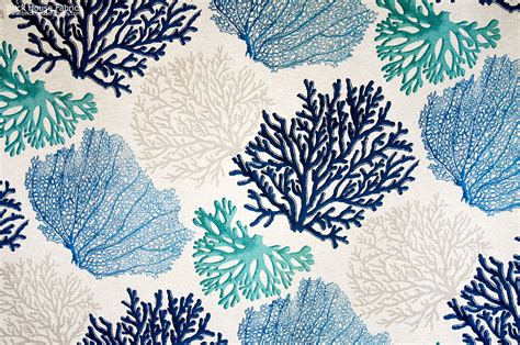 A Coral Fabric With Blue And Aqua Coral Trees An Interesting Ocean