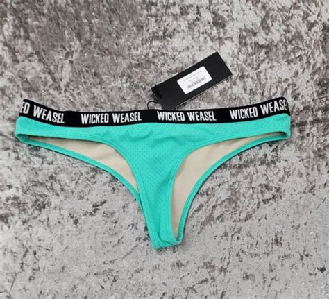 WICKED WEASEL SEXY Sport Brief Bikini Bottom Jade Size Large 44 00