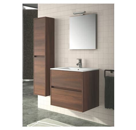 In questa categoria sono presenti mobili da bagno da 61 a 90 centimetri. Mobile Bagno sospeso cm 60 completo di specchio con lampada serie Noja 600 Acacia Marrone art ...