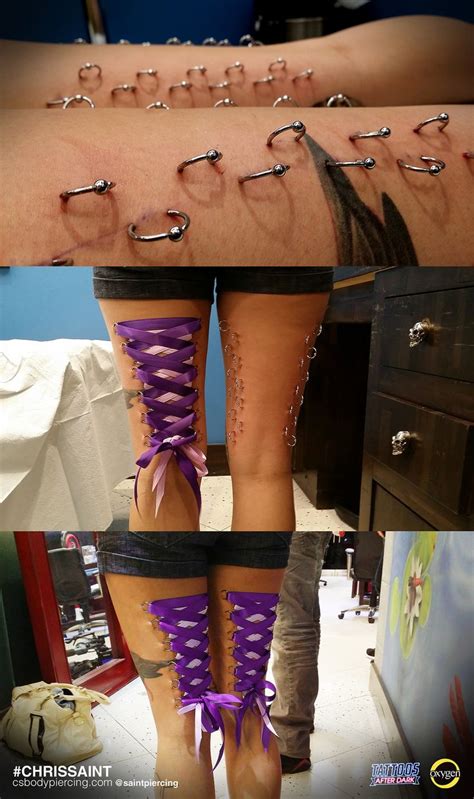 Leg Corset Piercing I Did On The Tv Show Tattoos After Dark Corset Piercings Body