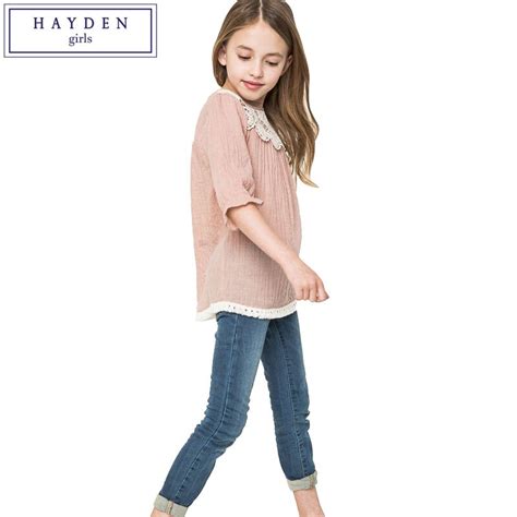 Buy Hayden Lace Blouse For Girls 2017 Casual Half