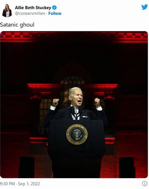 Biden ‘satanic Ghoul Images From Dark Divisive Speech Go Viral Cnsnews