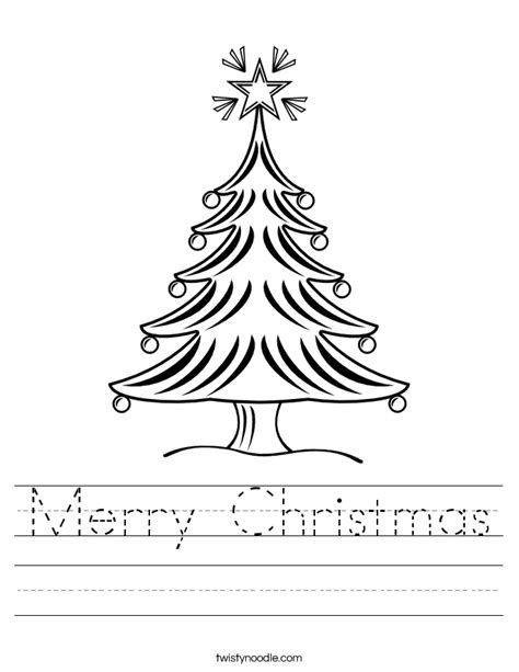 Free christmas preschool printables and worksheets. Merry Christmas Worksheet - Twisty Noodle