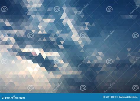 Abstract Blue Sky With Ray Of Sun Geometric Triangular Low Poly Stock