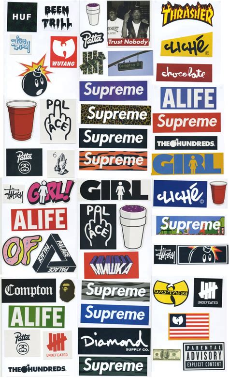 Skateboard stickers are a mini version of that skateboard deck graphic or iconic logo such the powell peralta winged ripper or spitfire head logo. Stickers | Supreme Sticker Packs