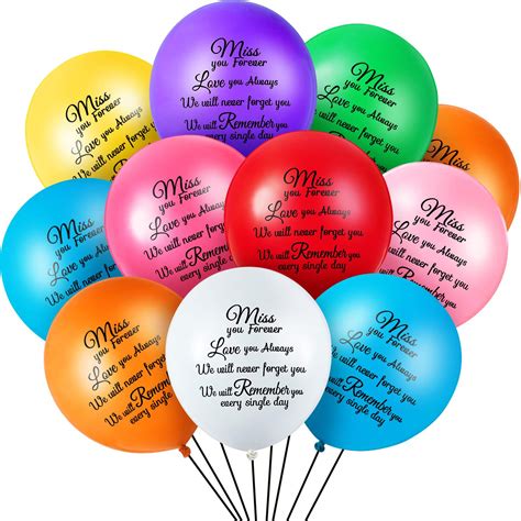 Buy 72 Pieces Colorful Memorial Funeral Balloons Remembrance