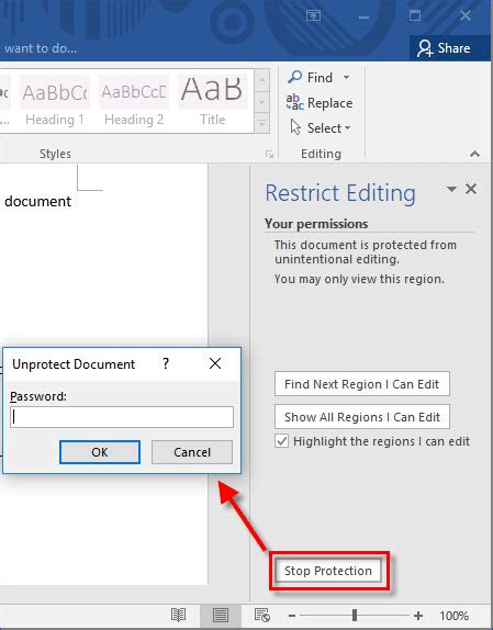 How To Set And Remove Restrict Editing In Word 2016 Document By Jolie