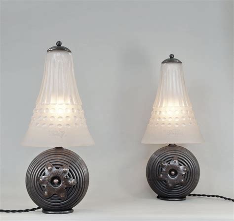 Muller Freres A Pair Of French 1930 Art Deco Lamps Etsy Art Deco Lamps Art Deco Lighting