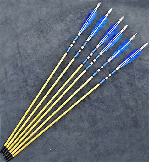 6pcs 31in Traditional Wooden Arrows Archery Wturkeys Feather Hunting