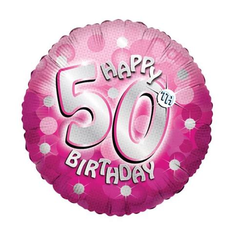Pink Sparkle Happy 50th Birthday 18 Helium Foil Balloon Party