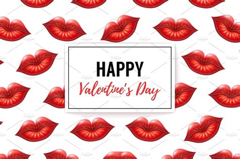 Red Lips Valentines Day Background ~ Illustrations ~ Creative Market