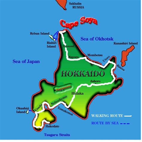 Hokkaido prefecture japan map of hokkaido jp where is hokkaido. Japan on Foot: MAP SHOWING OUR ROUTE: HOKKAIDO