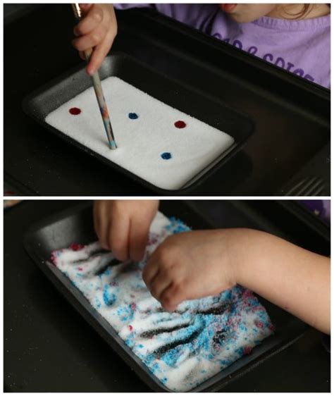 Salt Tray Writing Activity For Preschoolers Happy Hooligans