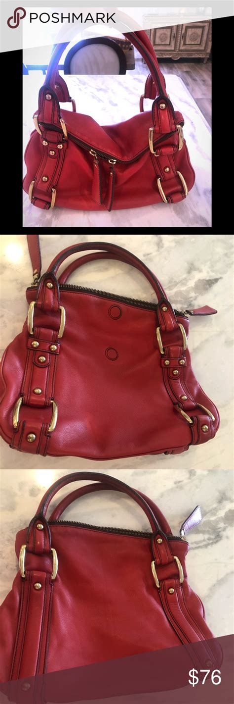 Banana Republic Red Leather Shoulder Hobo Bag Hobo Bag Gorgeous