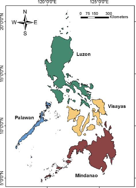 Map Of The Philippines With Colors Indicating The Main Island Groups Sexiz Pix