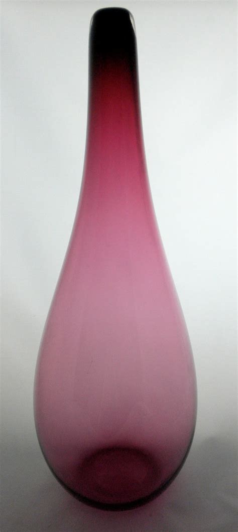 Giant Hot Pink Vase Hand Blown Glass Vase Bright Color Fades To Light