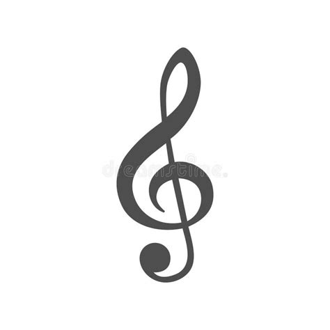 Music Treble Clef Icon Vector Illustration Isolated On White