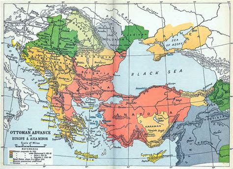 Mapa De El Avance Otomano En Europa Y Asia Menor 1451 1566 Mapa Owje Com
