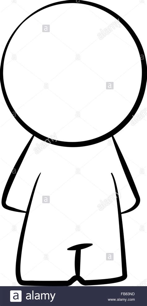 Line Drawing Of A Simple Cartoon Person Stock Vector Image