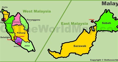 Map Of Malaysia With States Maps Of The World