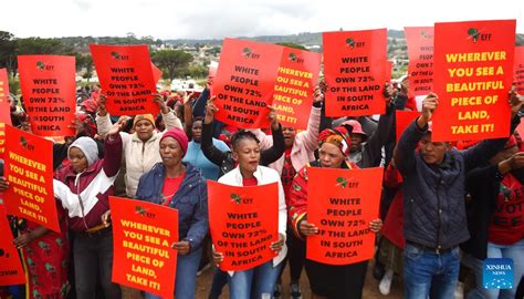 South Africa S Radical Eff Party Marches To Ask Tycoon Johann Rupert To Release Lands Xinhua