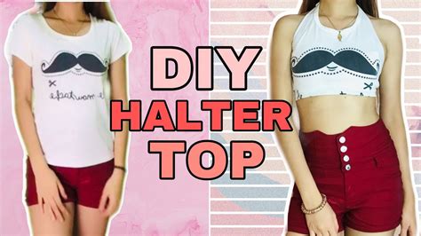 Diy Halter Crop Top No Sewing Machine Needed Turning Old Tshirt Into Crop Top Tips With