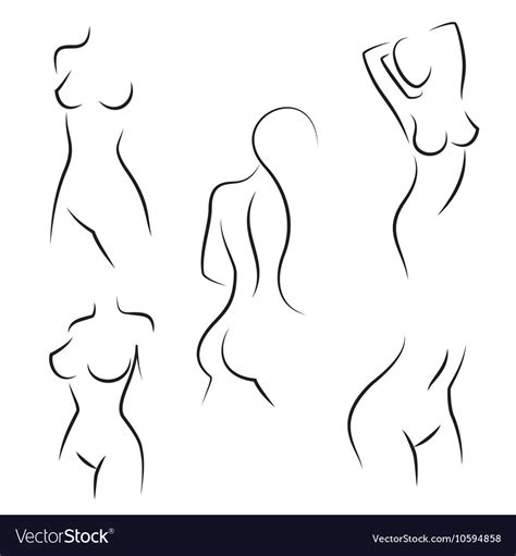 Nude Woman Silhouettes Royalty Free Vector Image