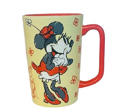 Walt Disney Mug Cup Vtg Disneyland Store Minnie Mouse Sketch Drawing