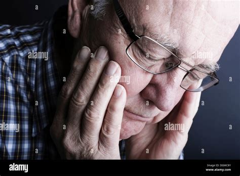 Senior Citizen Elderly Man Tired Portrait Stock Photo Alamy