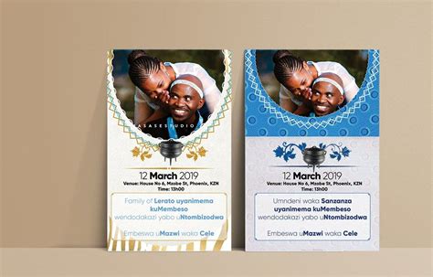 Shweshwe Traditional Wedding Invitation Cards Tswana Sotho Pedi Zulu
