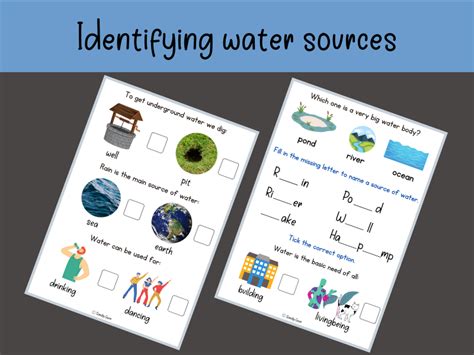 Water Sources And Uses Of Water Activity Worksheets Teaching Resources