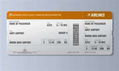 Fake Airline Ticket Template Backgrounds Illustrations Royalty Free