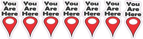 3in X 25in You Are Here Map Pointer Vinyl Stickers