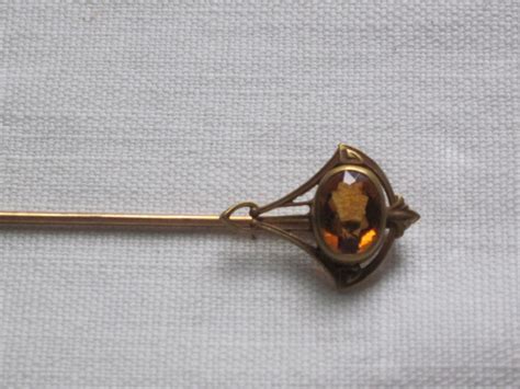 Antique Hat Pin Stick Pin Topaz Signed Antique Price Guide